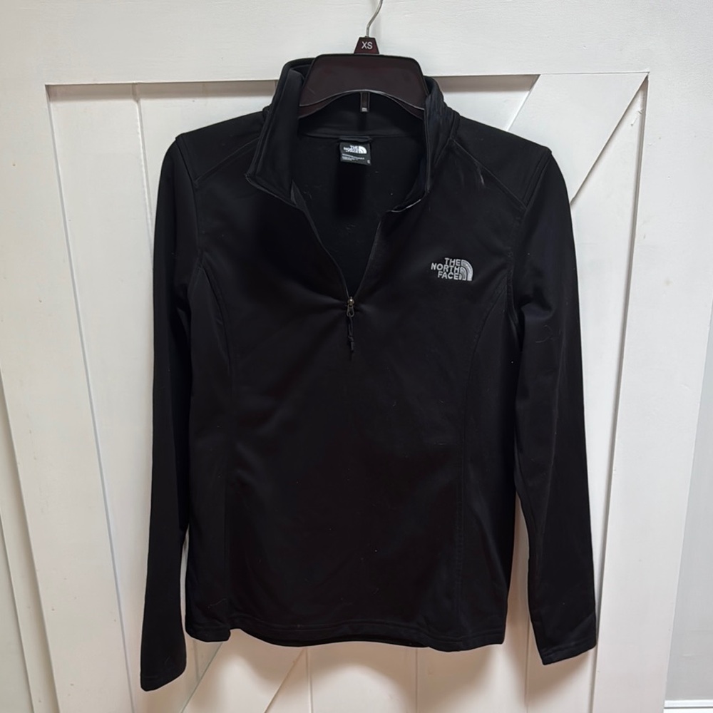 The North Face Black Logo quarter zip